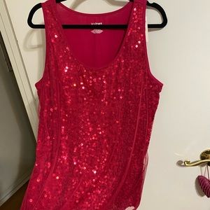 14/16 Lane Bryant Fuchsia sequin shirt New with tags